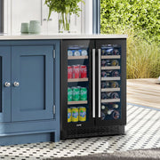 Baridi 40 Bottle/120 Can Freestanding Dual Zone Wine Fridge & Cooler 60cm Baridi - Dynamic Drive