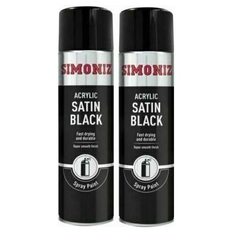 2x Simoniz Large Satin Black Acrylic Aerosol Car Spray Paint 500ml SIMP16D Simoniz  - Dynamic Drive