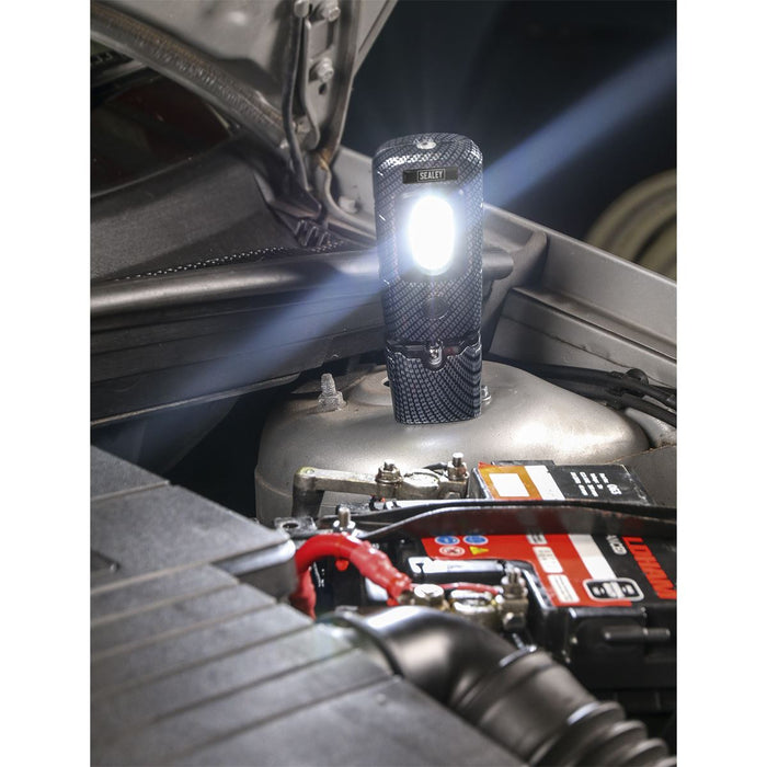 Sealey Rechargeable LED Inspection Lamp 360 COB Work Light Super Bright Carbon Sealey  - Dynamic Drive