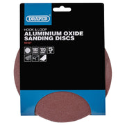 Draper Hook and Loop Aluminium Oxide Sanding Discs, 180mm, 120 Grit (Pack of 5) Draper - Dynamic Drive