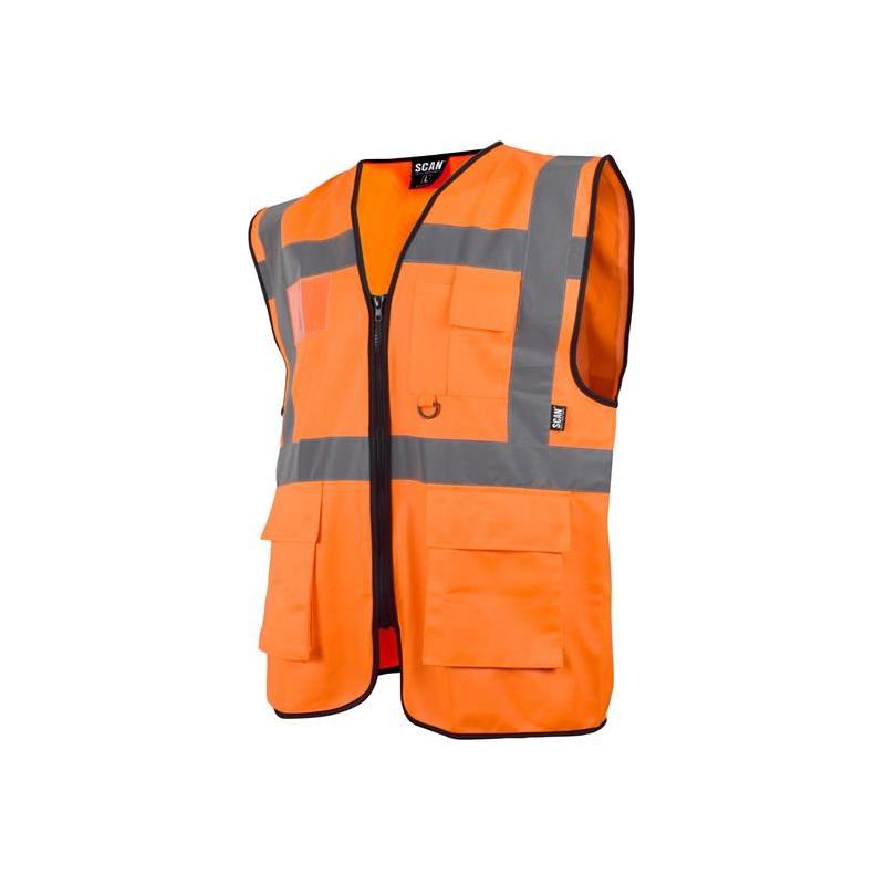 Scan Hi-Vis Utility Waistcoat Orange - XL (48in) Scan - Dynamic Drive