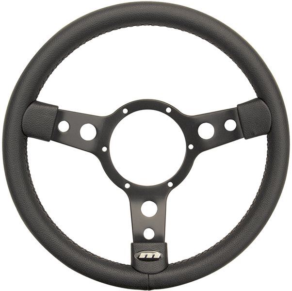 Classic 14" Traditional 3 spoke Leather Steering Wheel With Black Centre - Black Mountney Classic  - Dynamic Drive