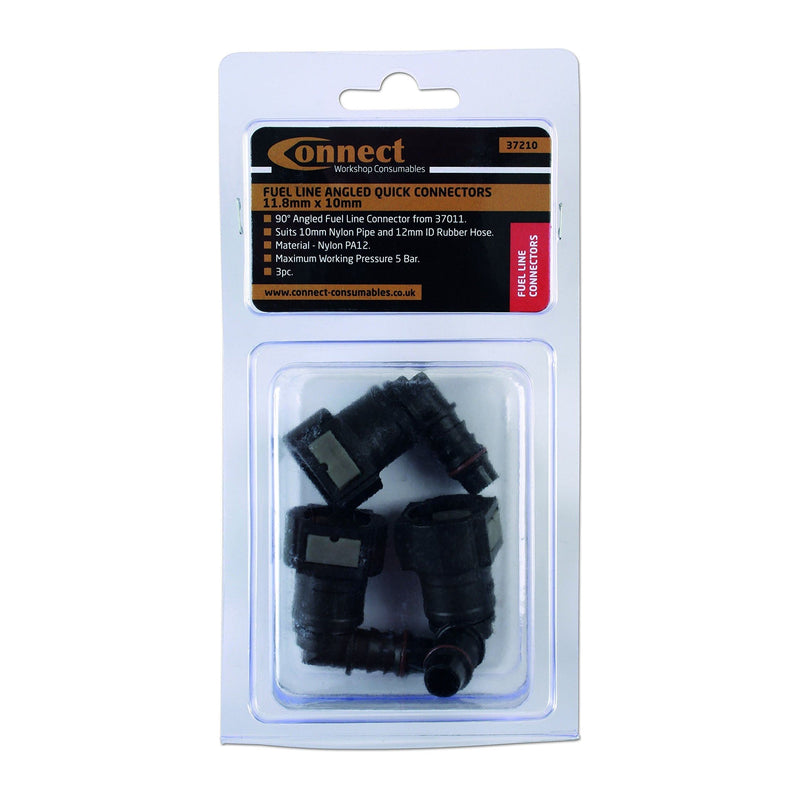Connect 90 Angled Fuel Line Quick Connectors 11.8 x 10mm 3pc 37210 Tool Connection - Dynamic Drive