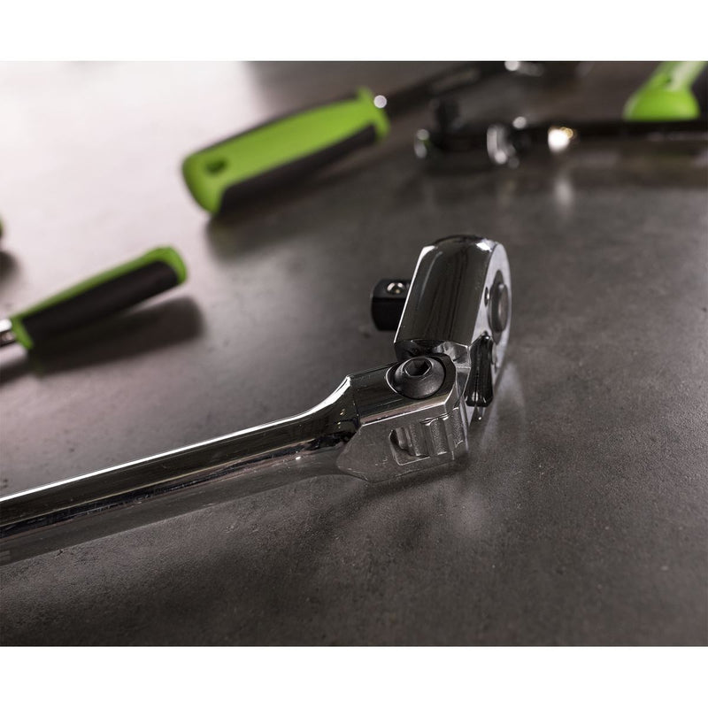 Sealey Ratchet Wrench 3/8"Sq Drive Extra-Long Flexi-Head Flip Reverse S01208 Sealey - Dynamic Drive