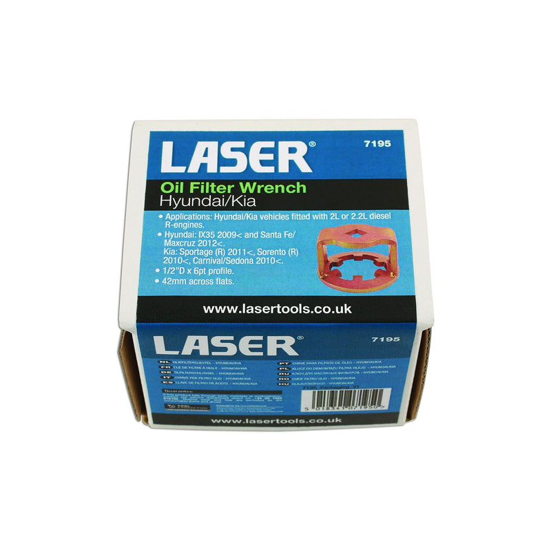 Laser Oil Filter Wrench 1/2"D 42mm - for Hyundai, Kia 7195 Laser - Dynamic Drive