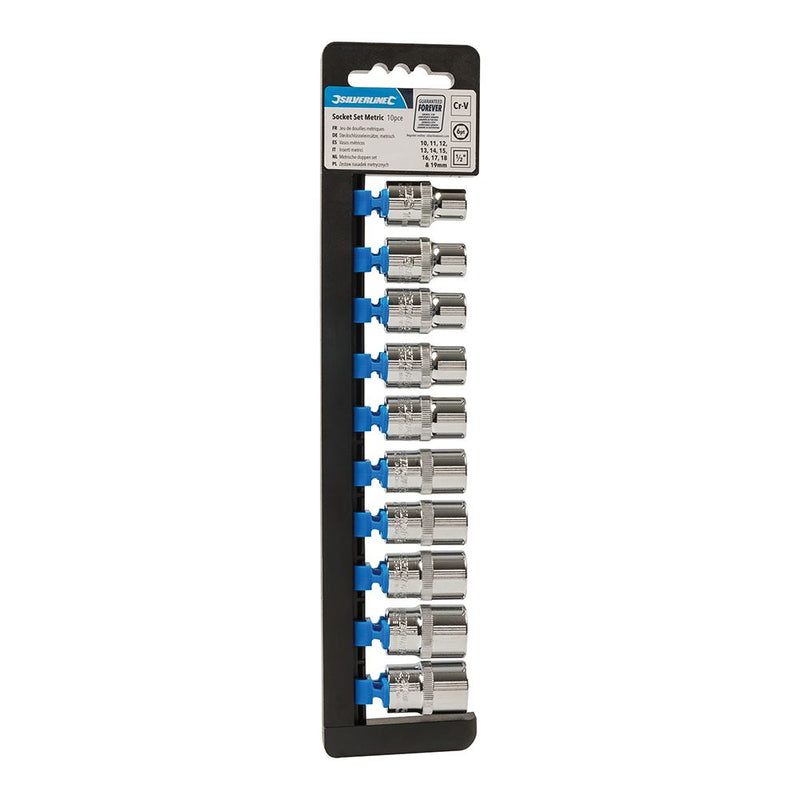 Silverline Socket Set 1/2" Drive 6pt Metric 10pce 10 - 19mm 245463 Silverline  - Dynamic Drive