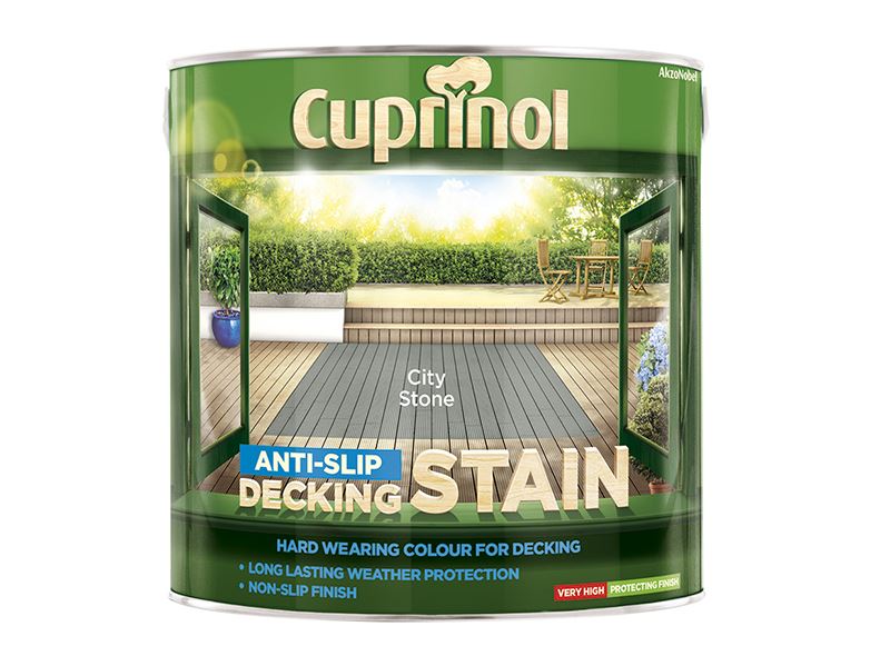 Cuprinol Anti-Slip Decking Stain City Stone 2.5 litre Cuprinol - Dynamic Drive