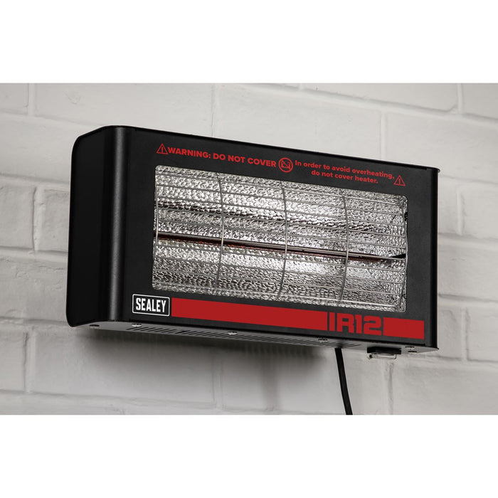 Sealey Wall Mounting Infrared Quartz Heater 1.2W/230V IR12 Sealey - Dynamic Drive