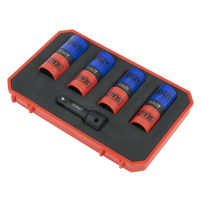 Sealey Alloy Wheel Double Ended Impact Socket Set 1/2"Sq Drive 5pc SX1820S Sealey - Dynamic Drive