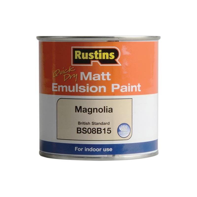 Rustins Quick Dry Matt Emulsion Paint Magnolia 250ml Rustins - Dynamic Drive