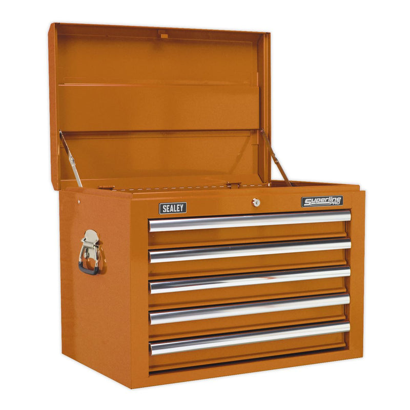 Sealey Topchest 5 Drawer with Ball-Bearing Slides Orange AP26059TO Sealey - Dynamic Drive