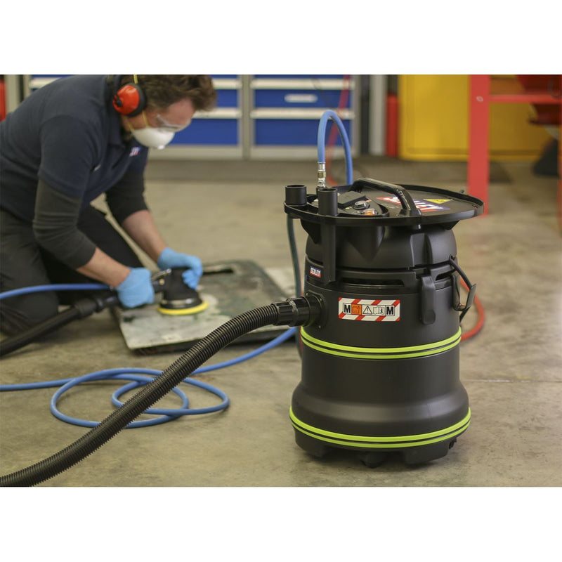 Sealey Vacuum Cleaner Industrial Dust-Free Wet/Dry 35L 1000W/230V Plastic Drum M Sealey - Dynamic Drive