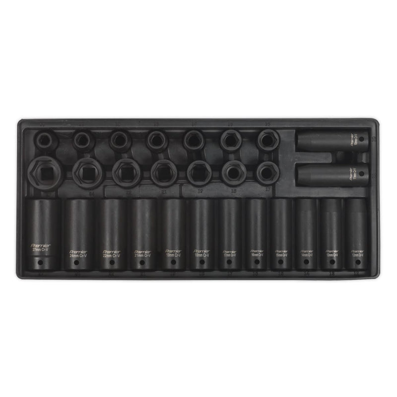 Sealey Tool Tray with Impact Socket Set 28pc 1/2"Sq Drive Metric TBT24 Sealey - Dynamic Drive