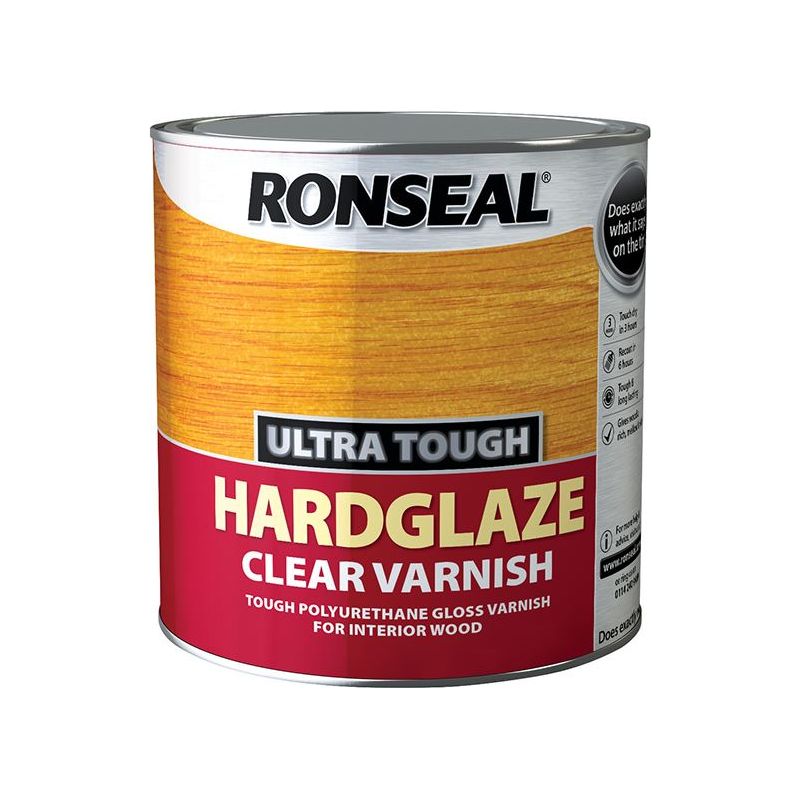 Ronseal Ultra Tough Hardglaze Internal Clear Gloss Varnish 750ml Ronseal - Dynamic Drive