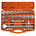 Draper Combined MM/AF Socket Set, 3/4" Sq. Dr., Orange (26 Piece) 04502 Draper - Dynamic Drive