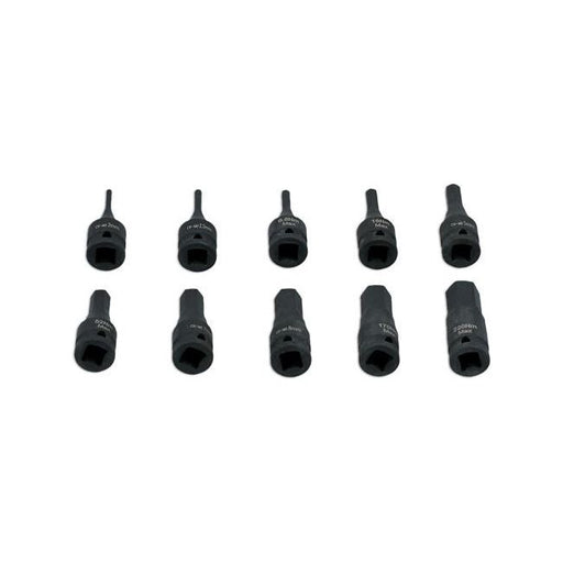 Laser Impact Hex Socket Bit Set 1/4"D 10pc 7838 Laser - Dynamic Drive