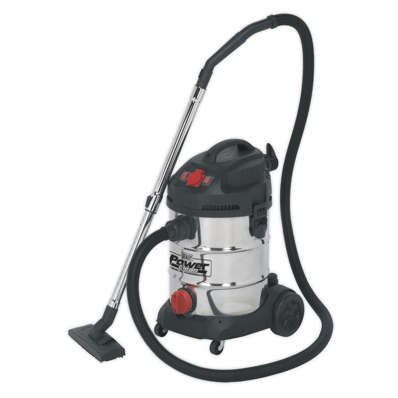 Sealey Vacuum Cleaner Industrial 30L 1400W/230V Stainless Drum Auto Start Sealey - Dynamic Drive