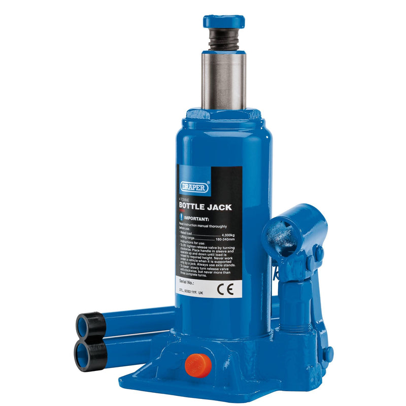 Draper Hydraulic Bottle Jack, 4 Tonne 13066 Draper - Dynamic Drive