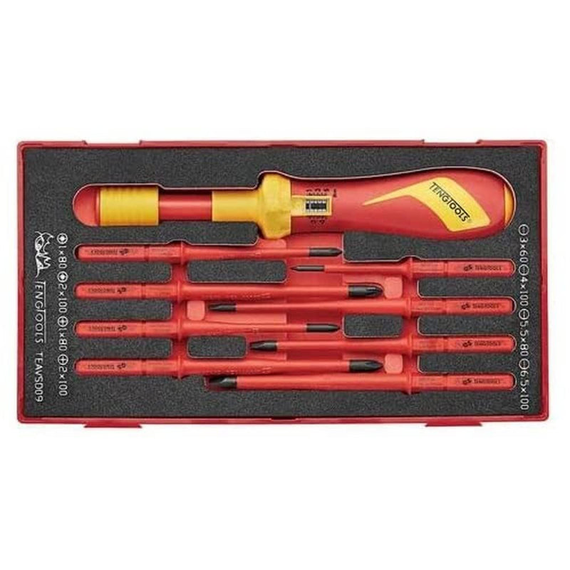 Teng Tools Insulated Torque Screwdriver Set FOAM1 9 Pieces Teng Tools - Dynamic Drive