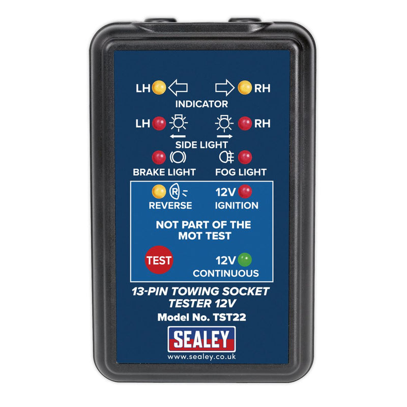 Sealey Towing Socket Tester 13-Pin 12V DVSA Approved TST22 Sealey - Dynamic Drive