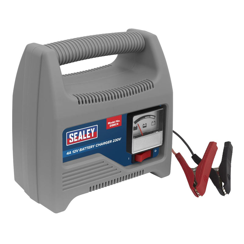 Sealey DSBC4 Battery Charger 12V 4Amp 230V Automatic Car / Bike / Van 12-48Ah Sealey  - Dynamic Drive