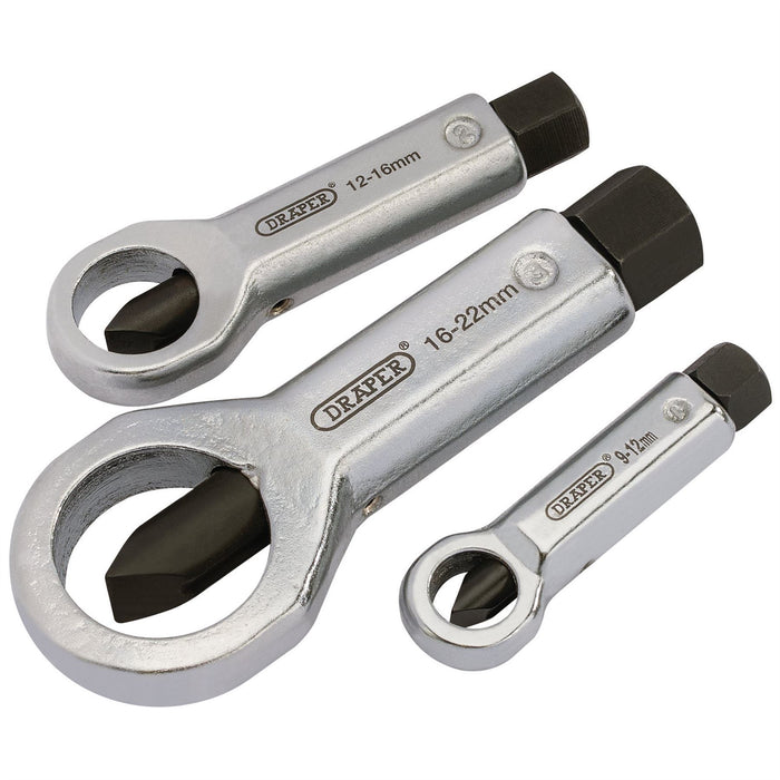 Draper Nut Splitter Set, 9 - 22mm (3 Piece) 55108 Draper - Dynamic Drive