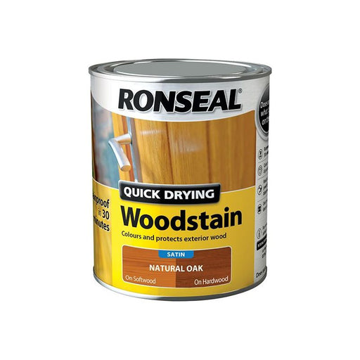 Ronseal Quick Drying Woodstain Satin Natural Oak 750ml Ronseal - Dynamic Drive