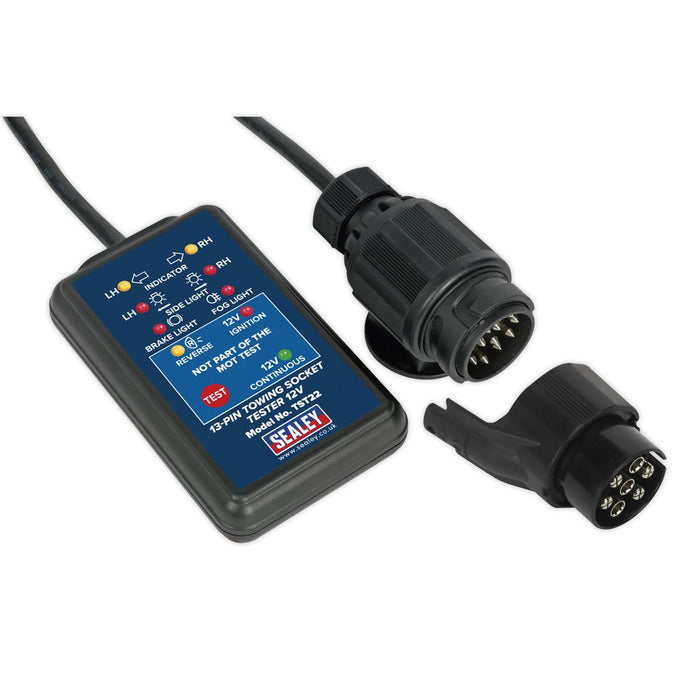 Sealey Towing Socket Tester 13-Pin 12V DVSA Approved TST22 Sealey - Dynamic Drive