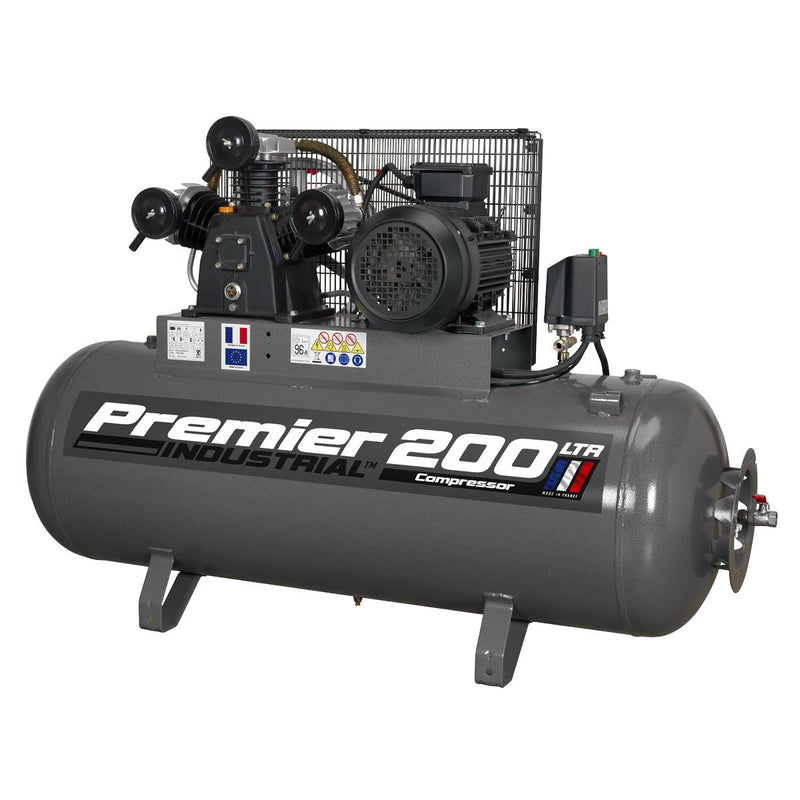 Sealey Air Compressor 200L Belt Drive 5.5hp 3ph SAC32055B Sealey - Dynamic Drive