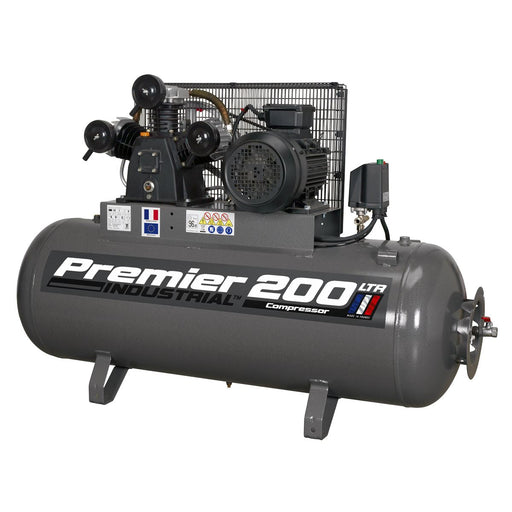 Sealey Air Compressor 200L Belt Drive 5.5hp 3ph SAC32055B Sealey - Dynamic Drive