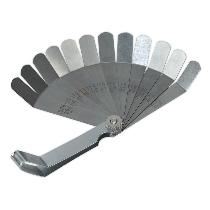 Sealey Feeler Gauge 12 Blade Offset Dual Marked S0516 Sealey - Dynamic Drive
