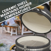 Dellonda Deluxe 16"(40cm) Ceramic Kamado Style BBQ DG158 Dellonda - Dynamic Drive