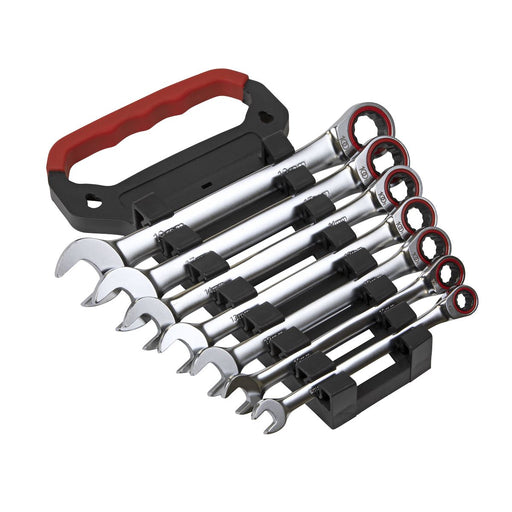 Sealey Ratchet Combination Spanner Set 7pc Metric Platinum Series AK63941 Sealey - Dynamic Drive