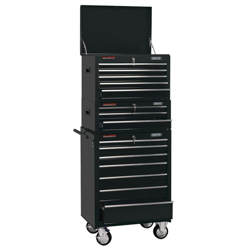 Draper Combined Roller Cabinet and Tool Chest, 15 Drawer, 26", Black 04594 Draper - Dynamic Drive