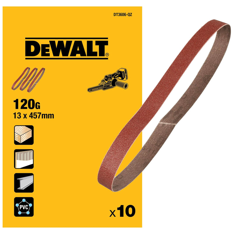 Dewalt Band File Sanding Belt 13 x 457mm 120G Pack of 10 Dewalt - Dynamic Drive