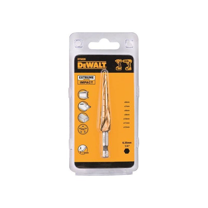 Dewalt Power Tools Extreme Step Drill Bit 6-12mm DeWALT Power Tools - Dynamic Drive