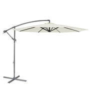 Dellonda Banana Parasol with Cover 3m - Cream DG265 Dellonda - Dynamic Drive