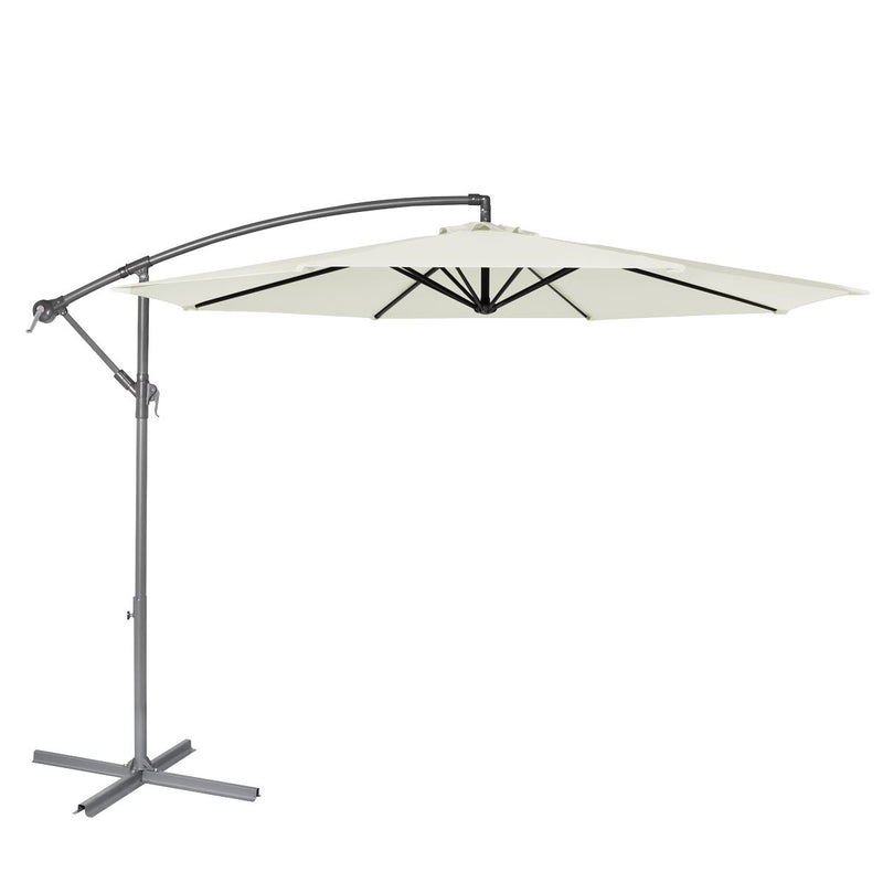 Dellonda Banana Parasol with Cover 3m - Cream DG265 Dellonda - Dynamic Drive