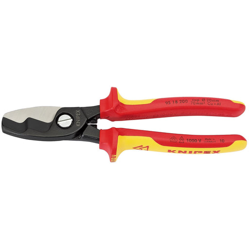 Draper Knipex 95 18 200UKSBE VDE Fully Insulated Cable Shears, 200mm 32023 Draper - Dynamic Drive