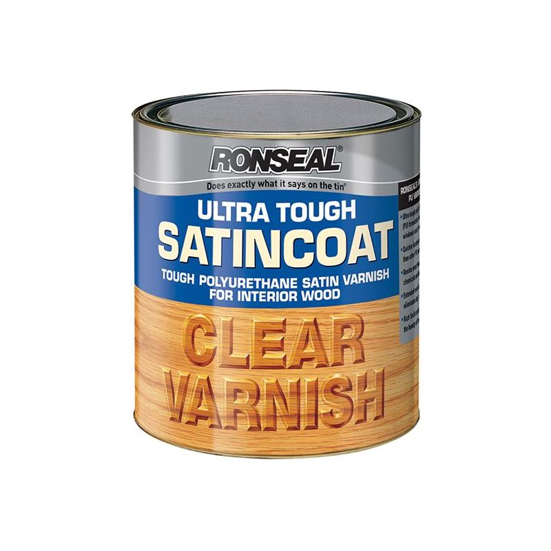 Ronseal Ultra Tough Internal Clear Satincoat Varnish 750ml Ronseal - Dynamic Drive