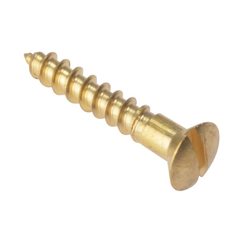 Forgefix Wood Screw Slotted Raised Head ST Solid Brass 1in x 8 Box 200 ForgeFix - Dynamic Drive