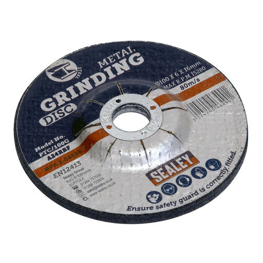 Sealey Grinding Disc100 x 6mm16mm Bore PTC/100G Sealey - Dynamic Drive