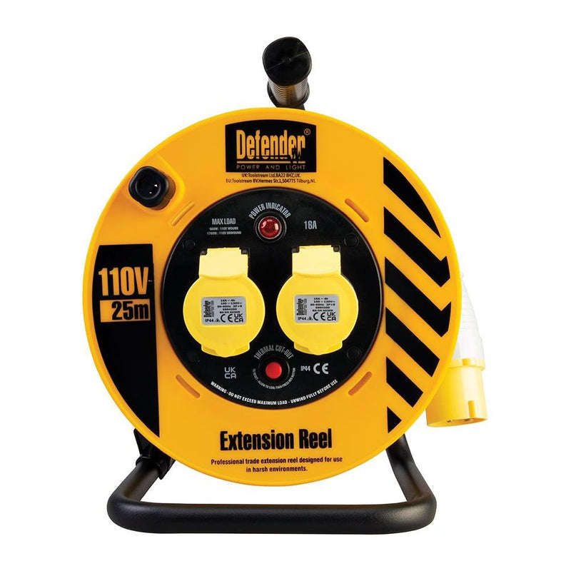 Defender Industrial Cable Reel 25m 110V 16A Defender - Dynamic Drive