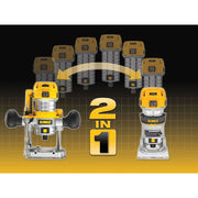 Dewalt Power Tools D26204K 1/4in Premium Plunge & Fixed Base Combi Router 900W 240V DeWALT Power Tools - Dynamic Drive
