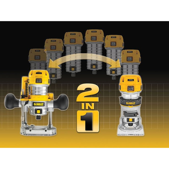 Dewalt Power Tools D26204K 1/4in Premium Plunge & Fixed Base Combi Router 900W 240V DeWALT Power Tools - Dynamic Drive