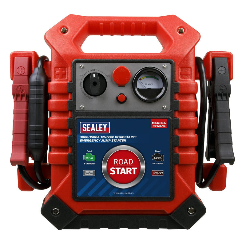 Sealey RoadStart® Emergency Jump Starter 12/24V 3000/1500 Peak Amps Sealey  - Dynamic Drive