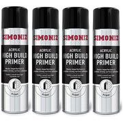 4x Simoniz High Build Primer Spray Putty Filler Aerosol Paint 500ml SIMB90D Simoniz - Dynamic Drive