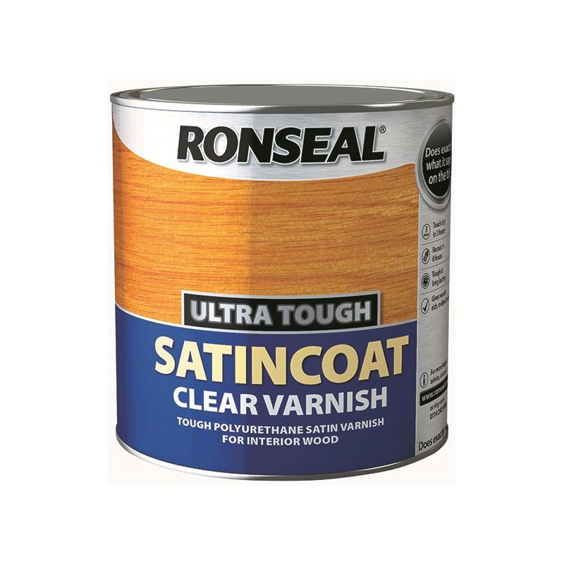 Ronseal Ultra Tough Internal Clear Satincoat Varnish 2.5 litre Ronseal - Dynamic Drive