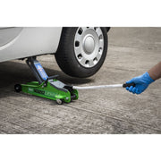 Sealey Low Profile Short Chassis Trolley Jack 2 Tonne - Green 1020LEHV Sealey - Dynamic Drive