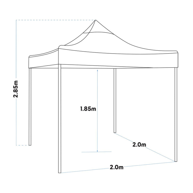 Dellonda 2x2m Pop-Up Gazebo Heavy Duty Carry Bag Rope Stakes & Weight Blue Dellonda - Dynamic Drive